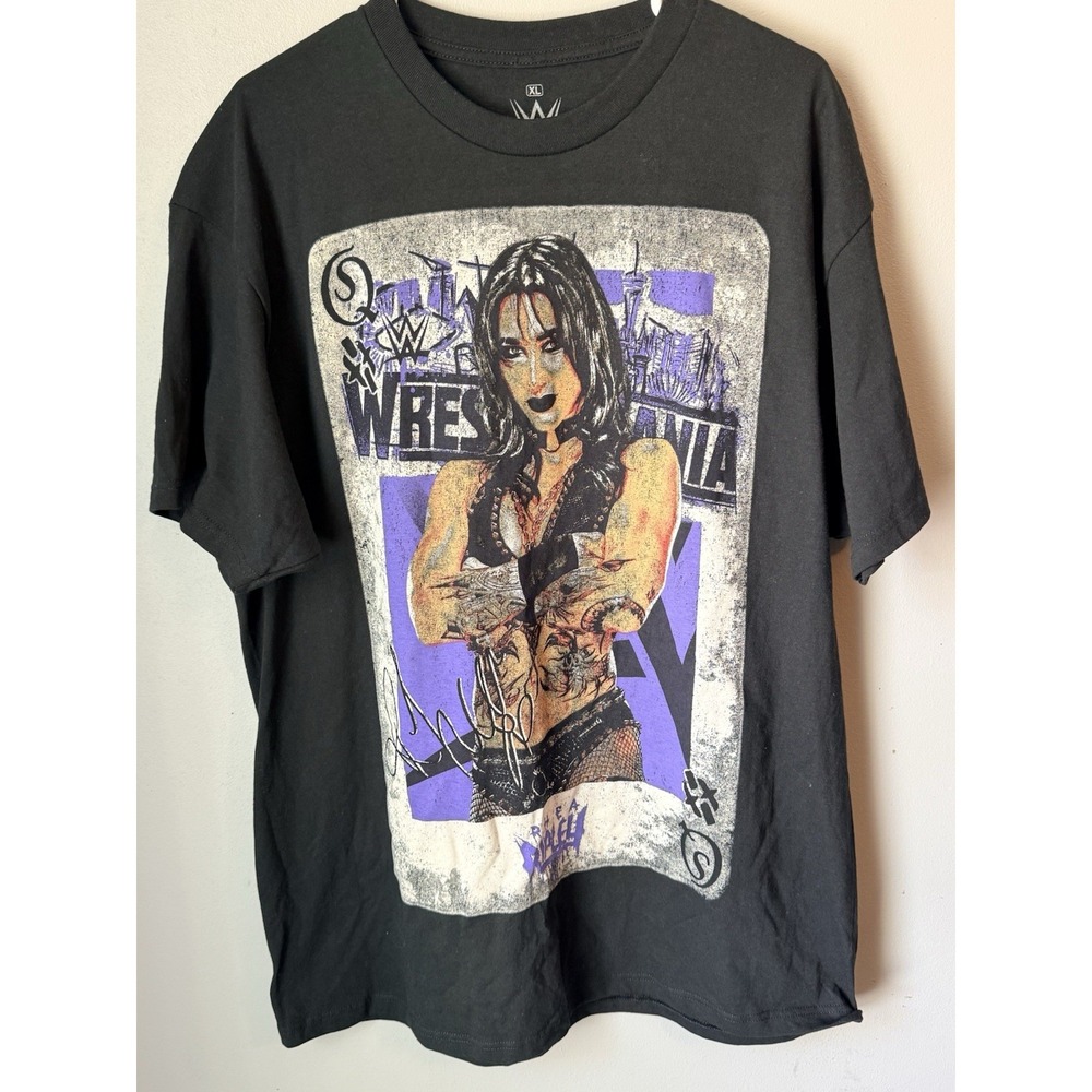 Rhea Ripley Wrestlmania Black Playing Card T-shirt Size XL Fast Shipping